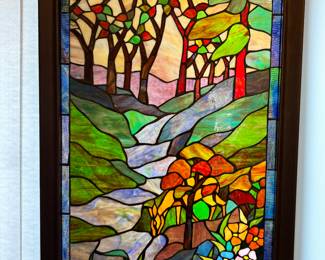 Deer Drinking Stained Glass Window Dale Tiffany