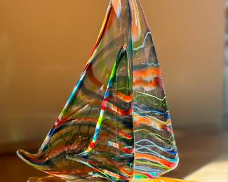 Dale Tiffany Glass Boat