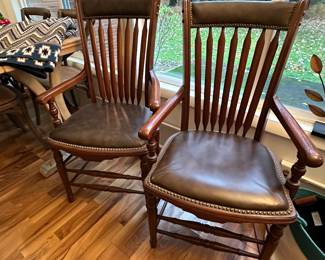 Pair Oak Armchairs from the Historic Hackley House