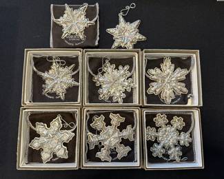 1970's Sterling Gorham Snowflakes ornaments