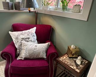 Stunning, plum colored accent chair