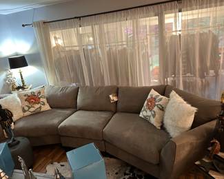 Charcoal gray 3 pc. Lay-Z-Boy curved couch 