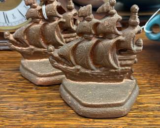 Wonderful cast iron Bookends - sailing Tall Ship