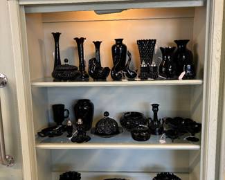 Beautiful Black Glass and Amethyst Glass