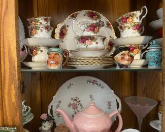 . . . nice tea service and mini Toby Mug salt and peppers