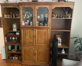 . . . excellent oak wall unit (will separate bookshelves) filled with treasures