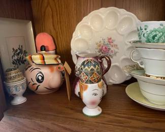 . . . cute elephant tea pot and decorative eggs and egg cups