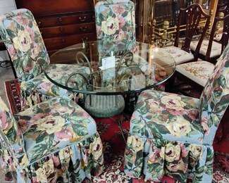 Glass Top Table and 4 Chairs