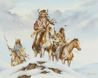 28
Howard Rees
b. 1941
"Vantage Point"
Watercolor on paper
Signed lower right: Howard Rees; titled, possibly in another hand, on a label affixed to the frame's backing paper
Sight: 14.25" H x 19.25" W
Estimate: $400 - $600