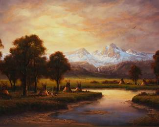 6
Heinie Hartwig
b. 1937
"Big Sky Country"
Oil on Masonite
Signed lower right: Heinie Hartwig ©; titled verso
40" H x 60" W
Estimate: $3,000 - $5,000