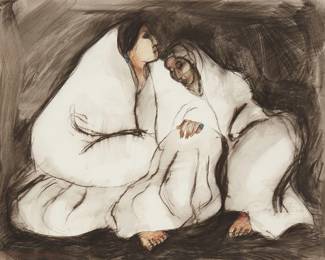 8
R.C. Gorman
1931-2005
Study for "Night," 1975
Mixed media on paper
Signed and dated lower left: R.C. Gorman ©
Sight: 22.625" H x 28.5" W
Estimate: $2,000 - $3,000