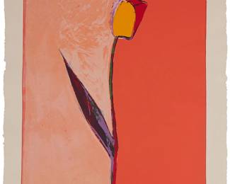 17
Fritz Scholder
1937-2005
Tulip, 1983
Lithograph in colors on wove paper
Edition: 23/60
Signed and numbered in pencil in the lower margin: Scholder; with the Houston blindstamp in the lower right margin corner
Image: 34" H x 24" W; Sheet: 40" H x 29" W
Estimate: $1,500 - $2,500