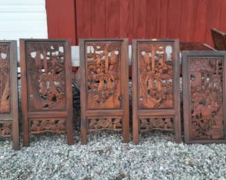 anitque carved wood from a folding screen