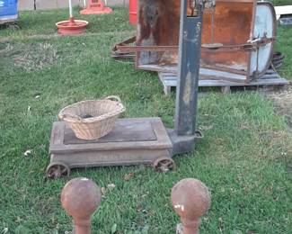 antique weight scale. fireplace Andirons  