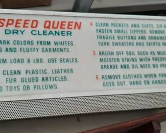 Speed Queen Dry Cleaner old sign 