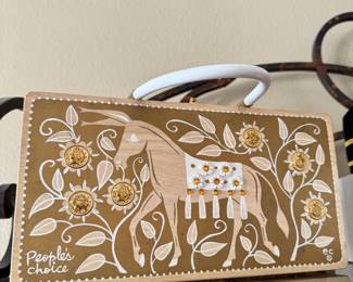 Enid Collins wooden purse