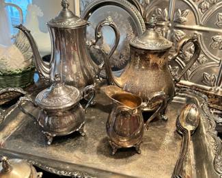 Silver-plate tea set