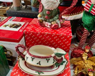 Fitz and Floyd Elf Pitcher and gravy boat