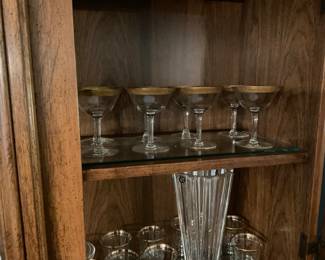 VERY NICE GOLD RIM STEMWARE