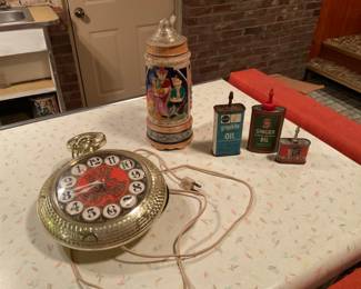 OIL CANS, BAR CLOCK