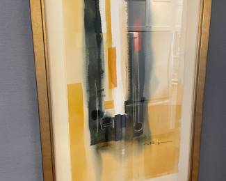 $240 original abstract heart by Spanish artist. Framed it measures 36.5 inches high by 22 inches wide. Available for online purchase.