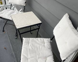 Bistro set shown with cushions included