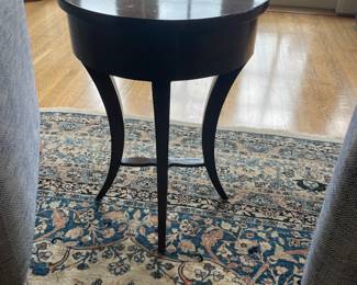 $230 round side table 18 inch diameter by 25 inches high by Woodbridge furniture company. Available for Online purchase.