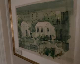 Another view of the two houses watercolor. It was difficult to photograph due to sun glare.