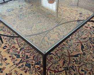 $380 Glass top coffee table with metal base 30” x 42” x 18” high. Available for online purchase.