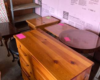 Antique Dresser and Tables 