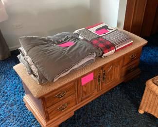 Lane Cedar Chest W/Padded Fabric Top 