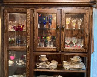 China cabinet, very unique stemware pieces and rare serving pieces. Lenox Reverie and Noritake Barrymore Fine China. BRAND NEW. Serving pieces for both. 