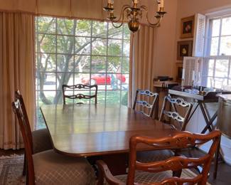 Brandt Dining Table - it has another leaf and a protective cover.