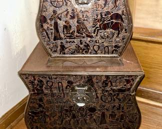 Two modern boxes with Egyptian decor