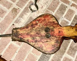 Backside view of fireplace bellows