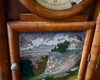 Antique New Haven clock w/ painted glass door front