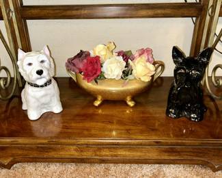 Ceramic Scottie dogs (SOLD), Pickard console bowl