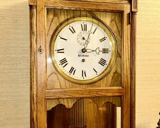 Close-up view of Seth Thomas wall mount clock