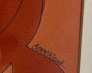 Signed Carol Raab tulip painting, 1970's