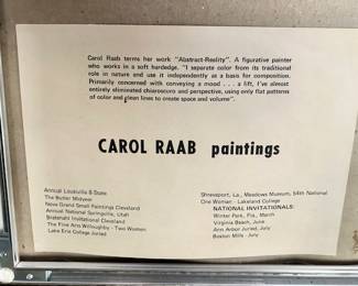 Documentation on back of Signed Carol Raab tulip painting, 1970's