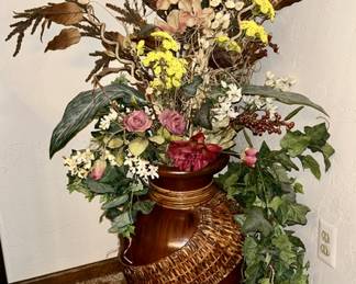 Large vase w/ silk floral display