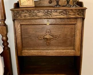 Antique smaller secretary w/ drop front and shelves