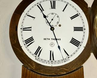 Close-up view of Seth Thomas wall clock
