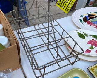 Vintage Oil glass bottle carrier