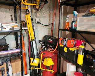 Air compressor, lighting, tools, 