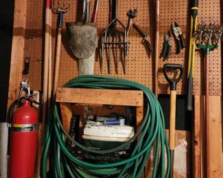 Yard tools. Hose