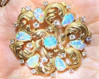 14k, Opals, Diamonds.