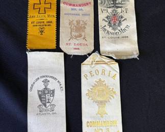 Lot # : 251z - 5 antique 1886 St. Louis silk Knights Templar
