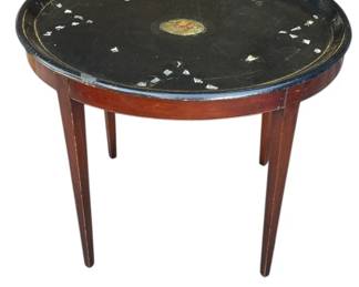 Lot # : 258z - Vintage wood tray side table
