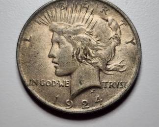 Lot # : 326 - 1924 Peace U.S. silver dollar coin
